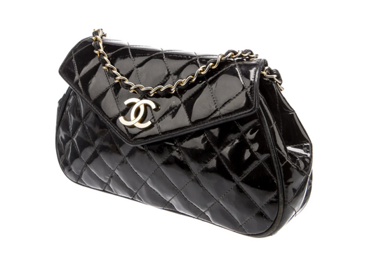 Chanel Black Patent Flap Shoulder Bag